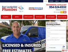 Tablet Screenshot of fortlauderdaleplumber.com